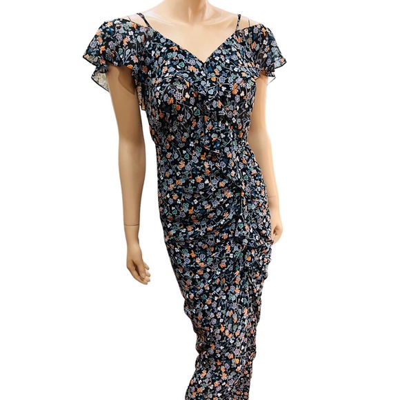 Veronica Beard Marilyn Cold Shoulder 100% Silk Dress Size 2 - Picture 9 of 14